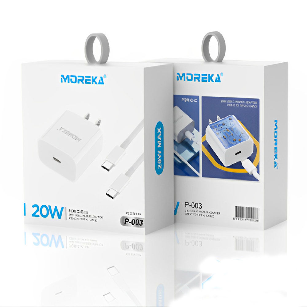 Cargador MOREKA P-003 20W, 3.1A Incluye tipo Cable C - C - Imagen 2