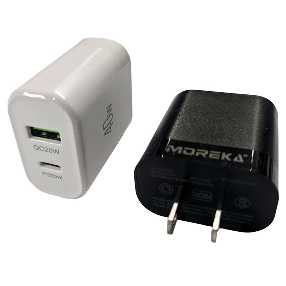 Cargador 40W Moreka AC111 2 puertos PD20W y QC 3.0 20W Cable tipo C - IP 1M - Imagen 3