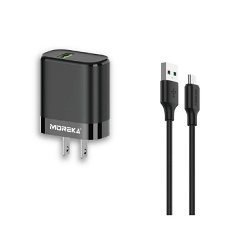Cargador Moreka MR2886 2.4A Puerto USB incluye Cable Tipo V8
