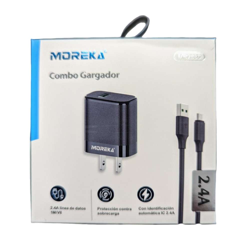 Cargador Moreka MR2886 2.4A Puerto USB incluye Cable Tipo V8 - Imagen 10