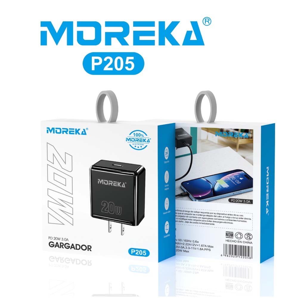 Cargador 20W Moreka P205 puerto tipo C Cubo - Imagen 8
