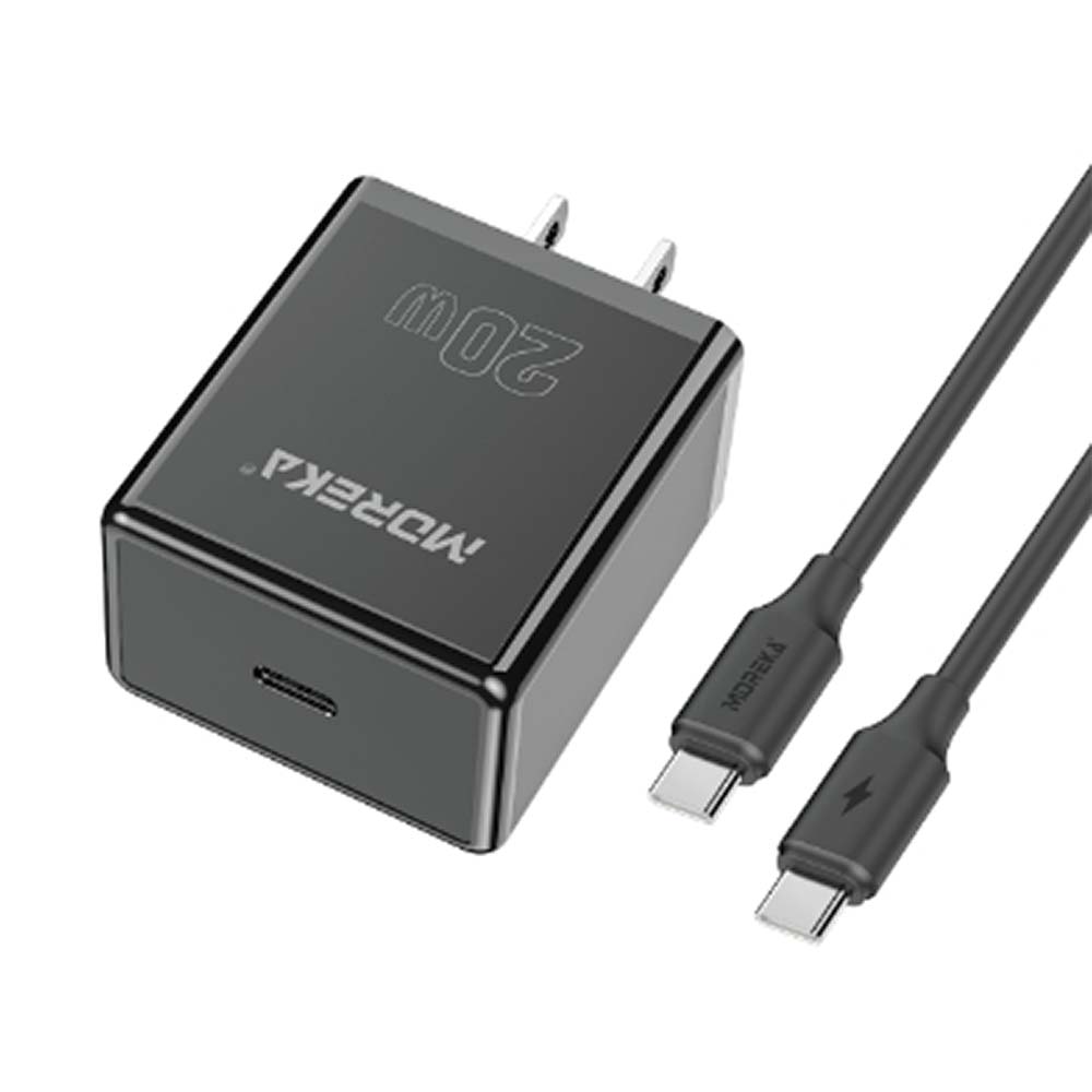 Cargador 20W Moreka P206 puerto C incluye cable tipo C 1M
