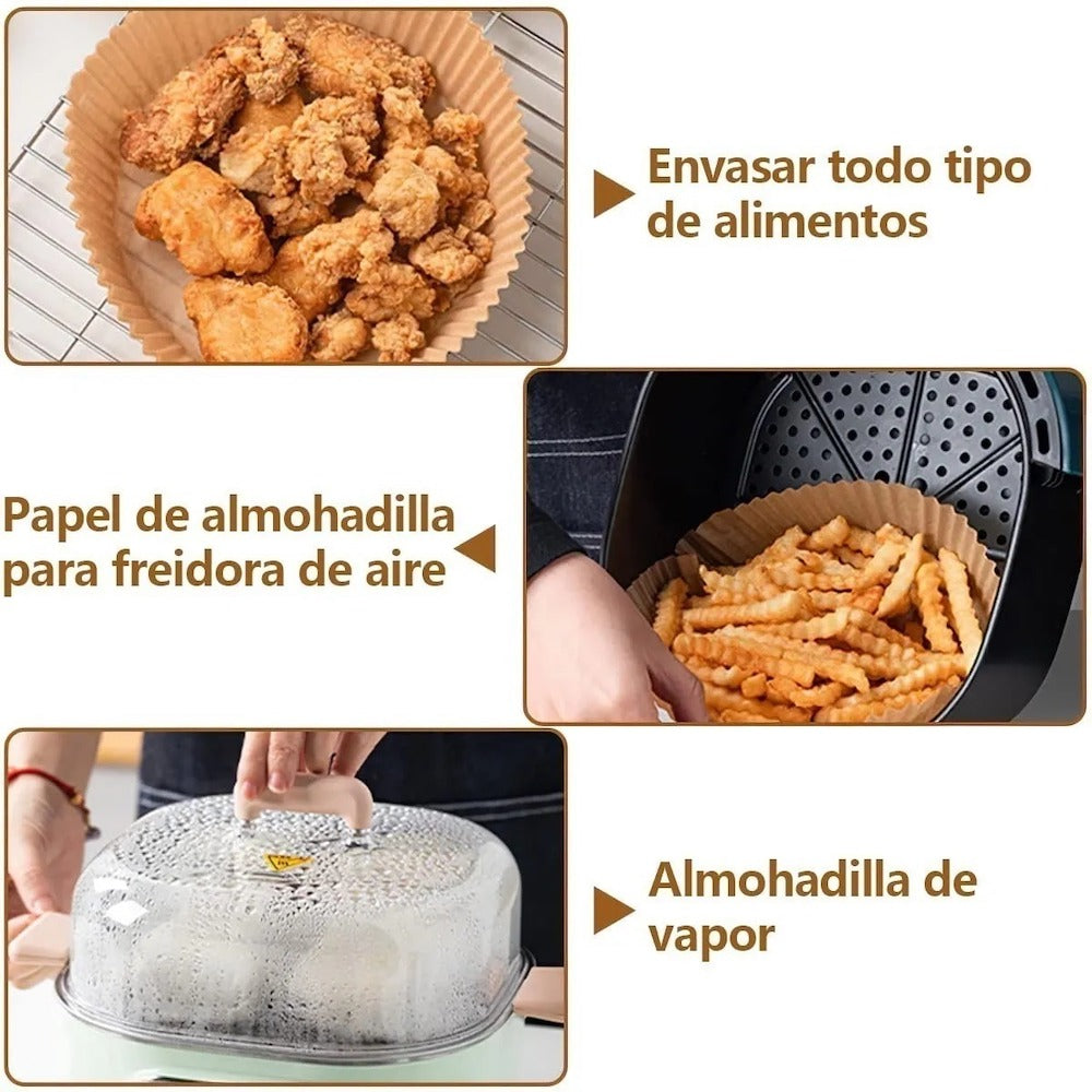 Forro De Papel Desechable Para Horno - freidora De Aire 50 Pzs - Imagen 3