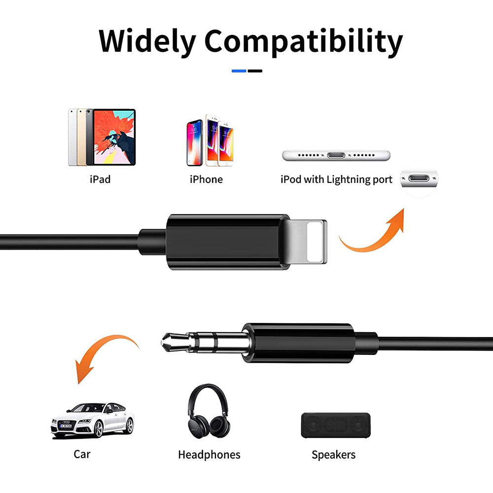 Convertidor tipo Lightning a 3.5mm Auxiliar Audio AU-11 1M - Imagen 2
