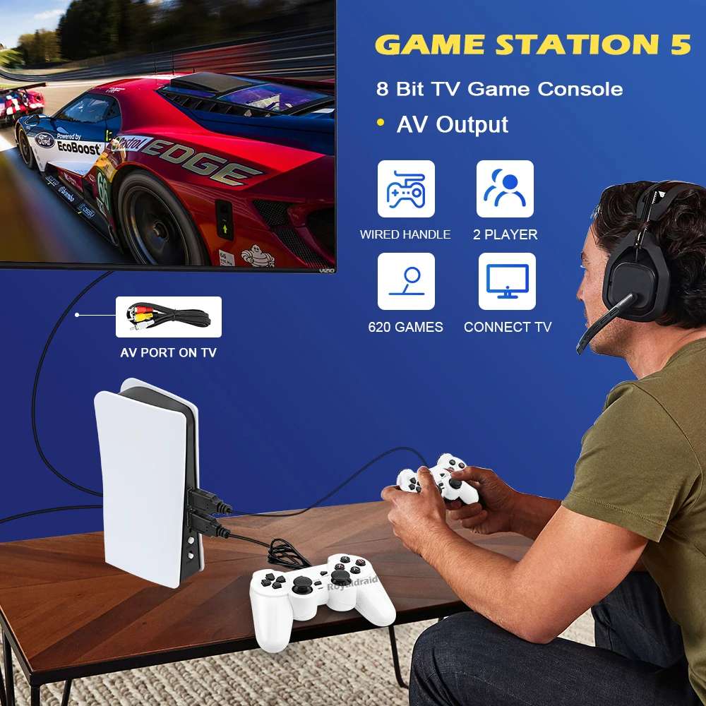 Consola de videojuegos GS5 Pro 620 juegos 8 bitsm portáti 2 controles - Imagen 5