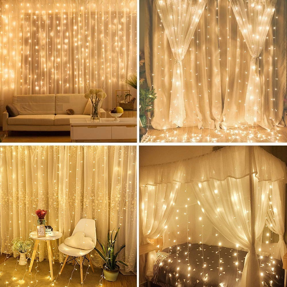 Cortina Serie Luces 300 Led Decorativas Usb 3x3m USB - Imagen 3