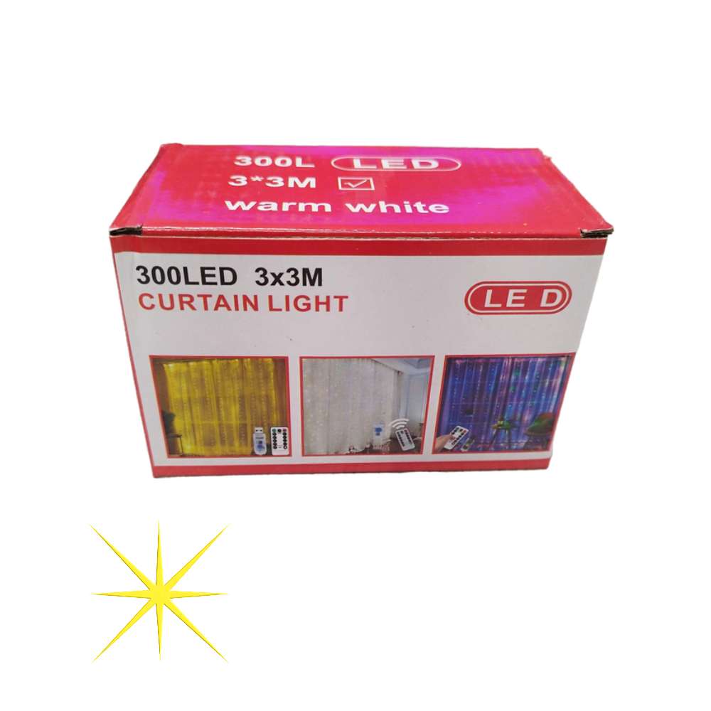 Cortina Serie Luces 300 Led Decorativas Usb 3x3m USB - Imagen 8