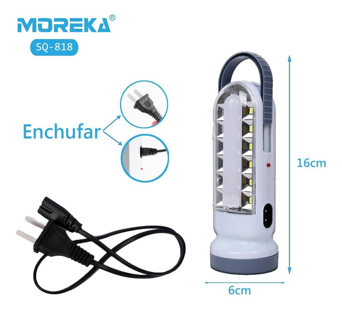 Lámpara Emergencia Moreka SQ-818, 5W, 8Hrs. 30 LEDS Recargable - Imagen 3