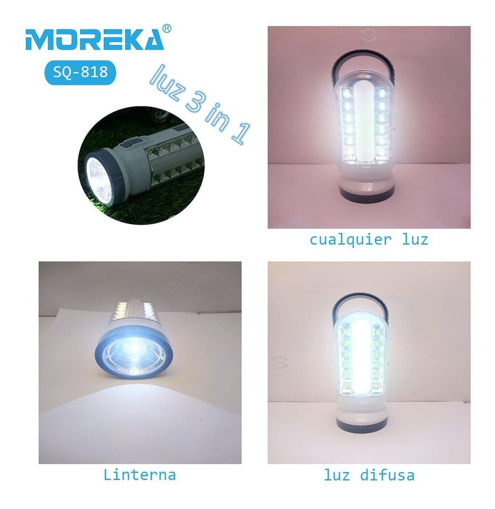 Lámpara Emergencia Moreka SQ-818, 5W, 8Hrs. 30 LEDS Recargable - Imagen 6