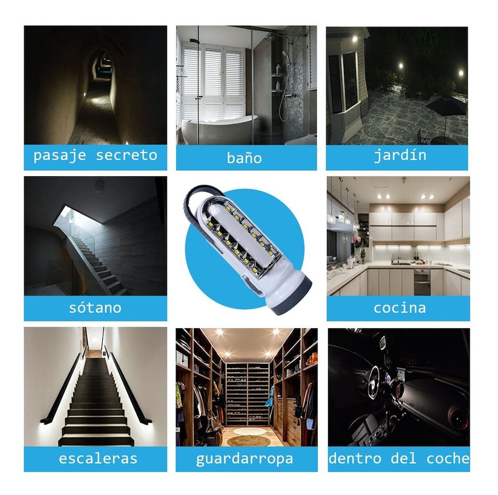 Lámpara Emergencia Moreka SQ-818, 5W, 8Hrs. 30 LEDS Recargable - Imagen 8