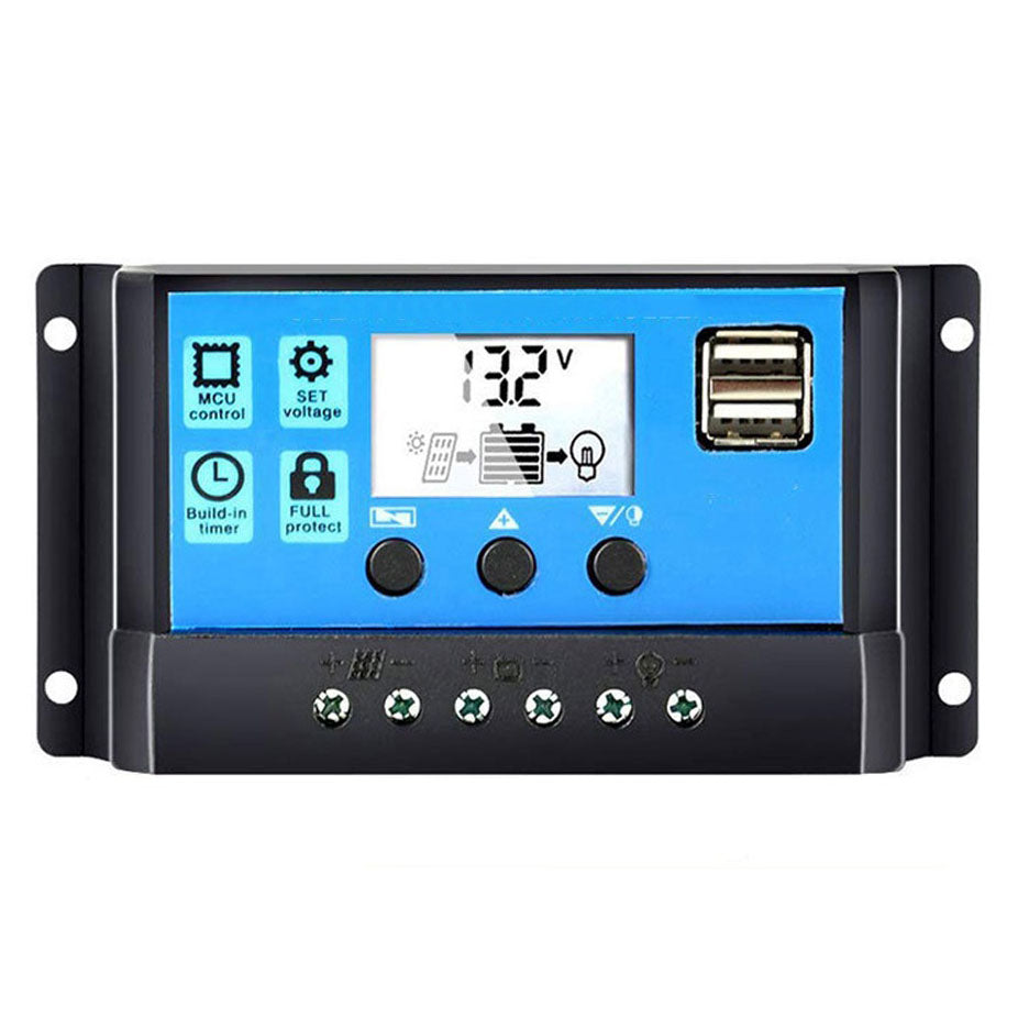 Controlador de panel Solar LCD, regulador de cargador de batería, 10A - Imagen 1