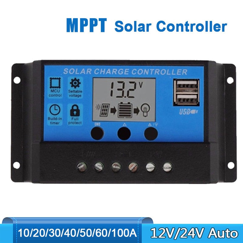 Controlador de panel Solar LCD, regulador de cargador de batería, 10A - Imagen 3