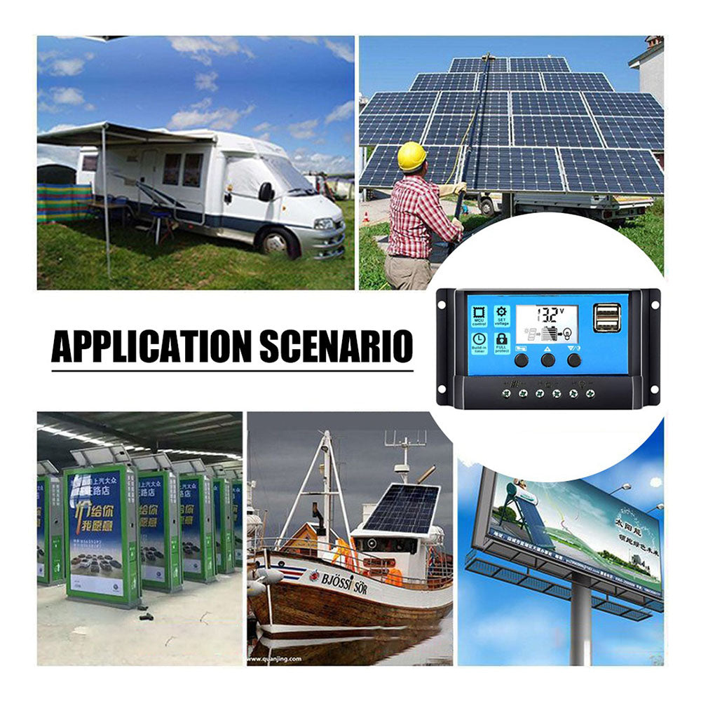 Controlador de panel Solar LCD, regulador de cargador de batería, 10A - Imagen 7
