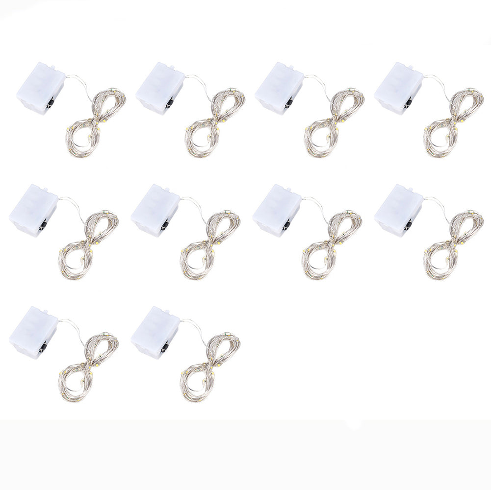 10pcs Guirnalda Luces Hadas 20 Leds 2mts Decorativas Navidad incluye Pilas - Imagen 2