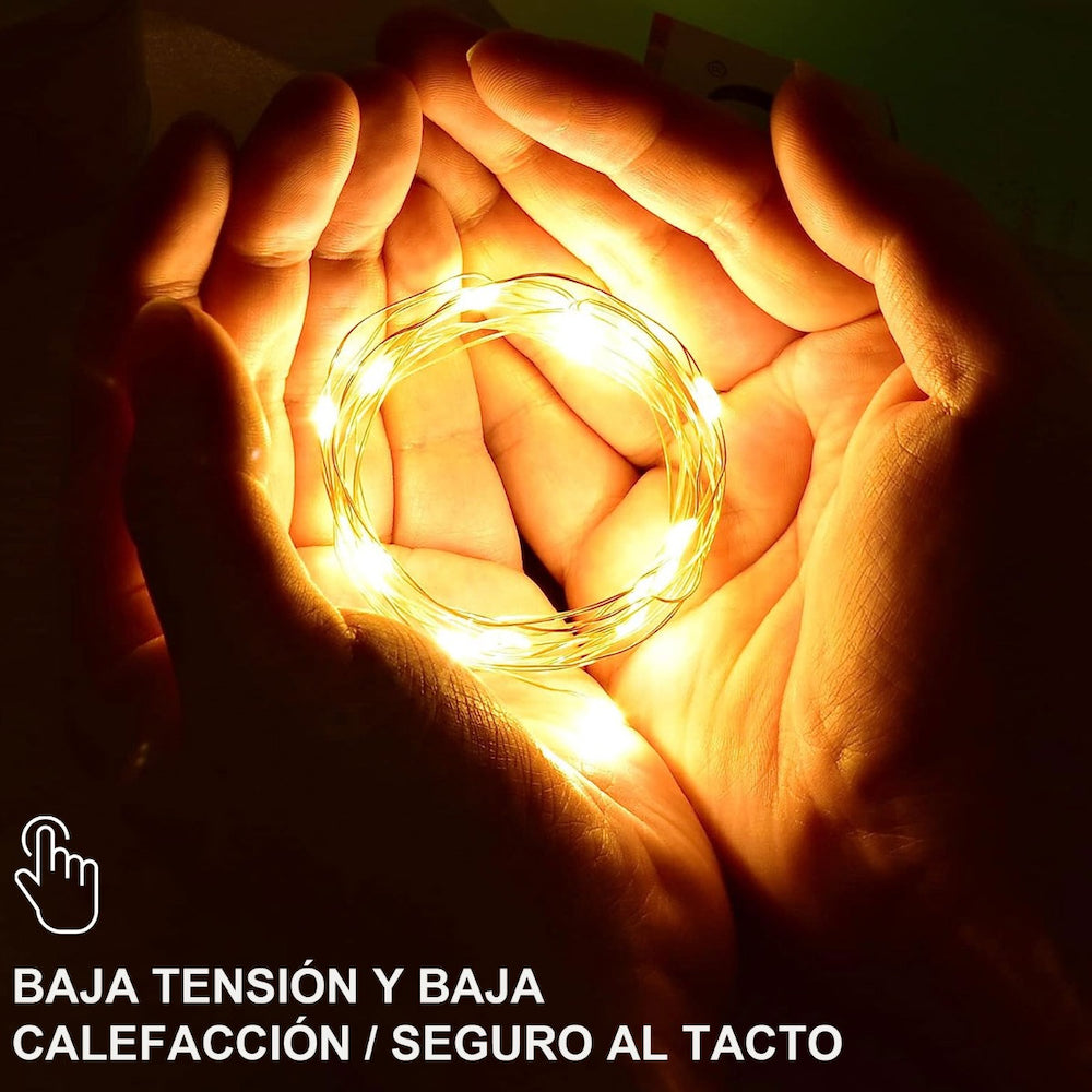 10pcs Guirnalda Luces Hadas 20 Leds 2mts Decorativas Navidad incluye Pilas - Imagen 5