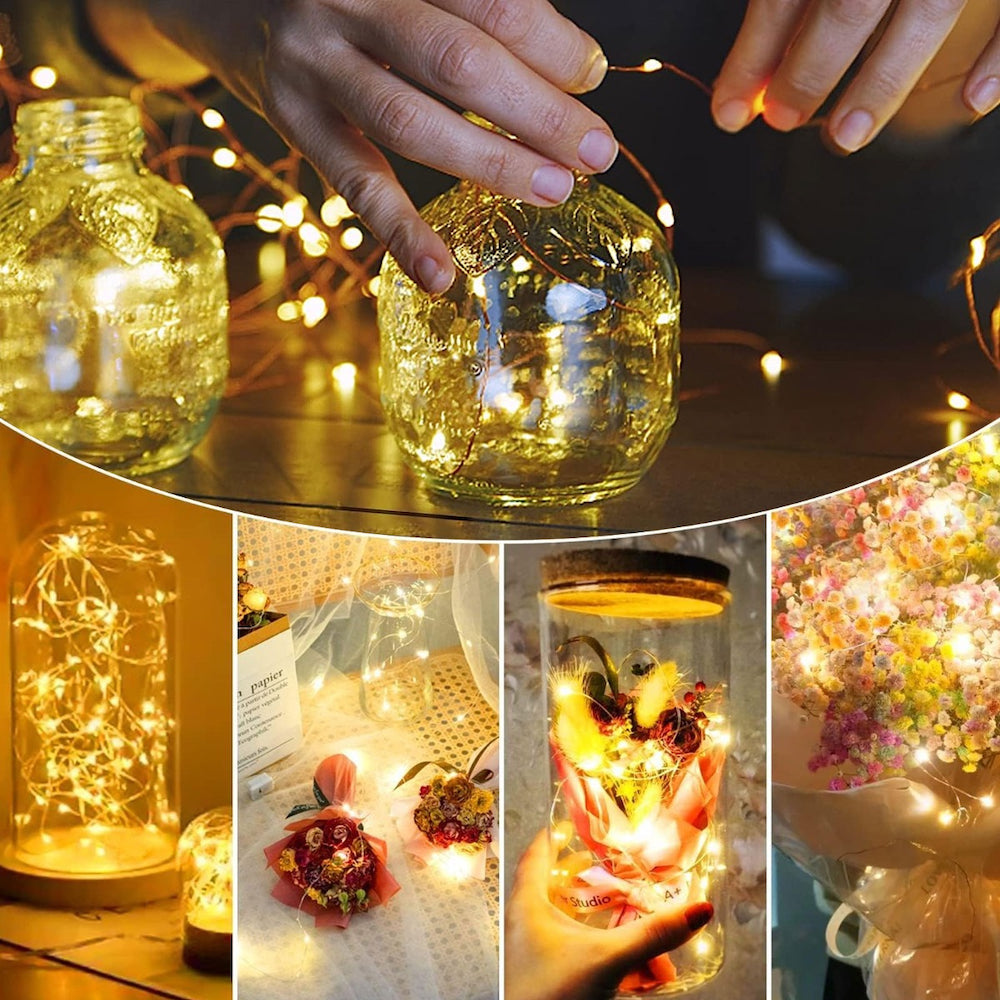 10pcs Guirnalda Luces Hadas 20 Leds 2mts Decorativas Navidad incluye Pilas - Imagen 9
