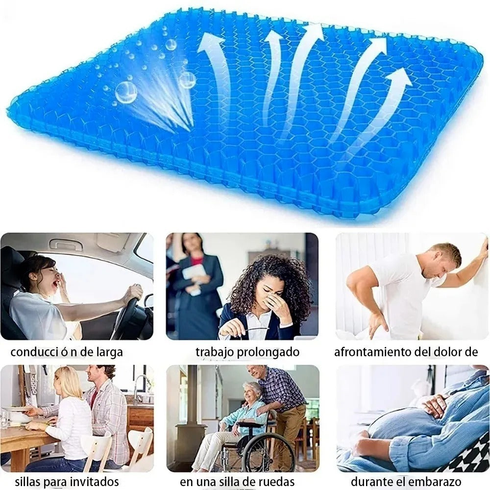 Cojin Gel Silicon Ergonomico Panal Comodo Asiento Auto Silla - Imagen 4
