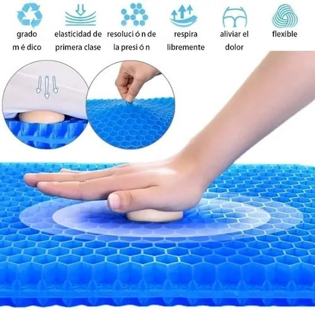 Cojin Gel Silicon Ergonomico Panal Comodo Asiento Auto Silla - Imagen 6