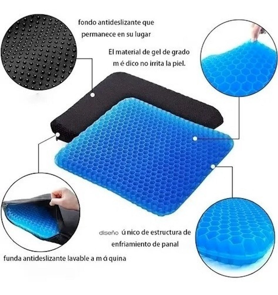 Cojin Gel Silicon Ergonomico Panal Comodo Asiento Auto Silla - Imagen 8