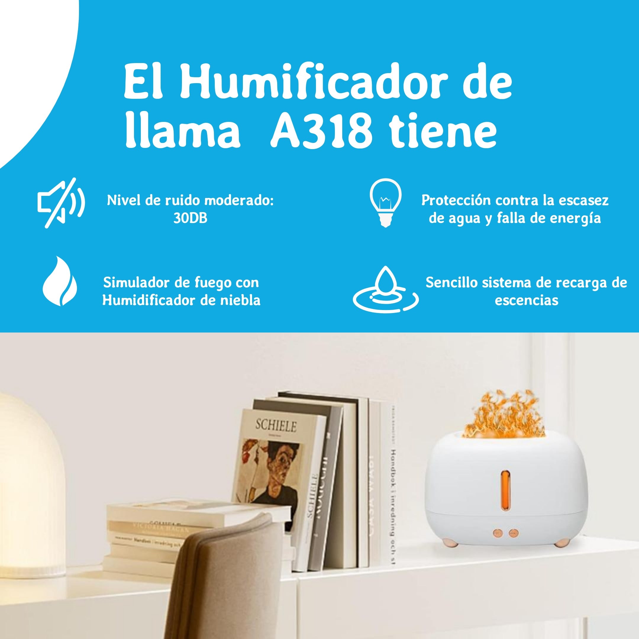 Humificador de llama Portatil A318 Aromaterapia - Imagen 4