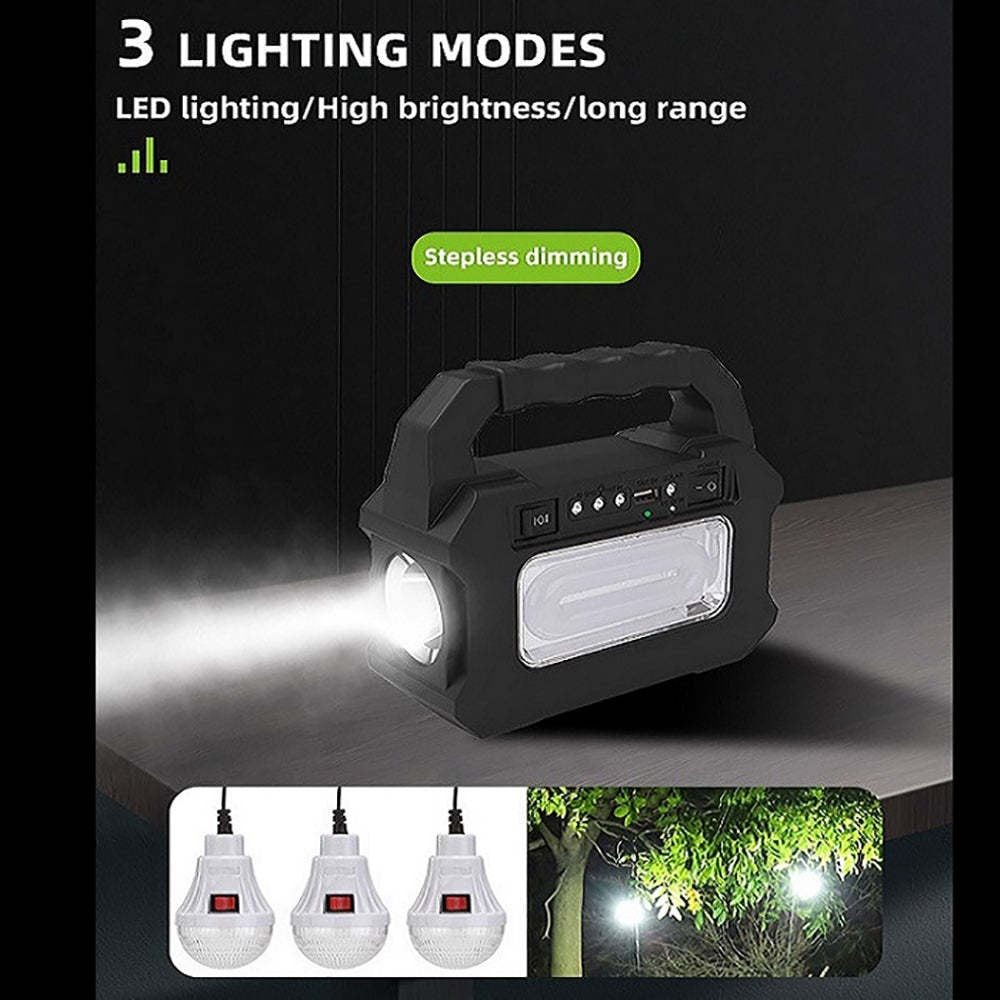 Mini Sistema Solar 3 Focos Linterna Power Bank MOR-8080 - Imagen 5