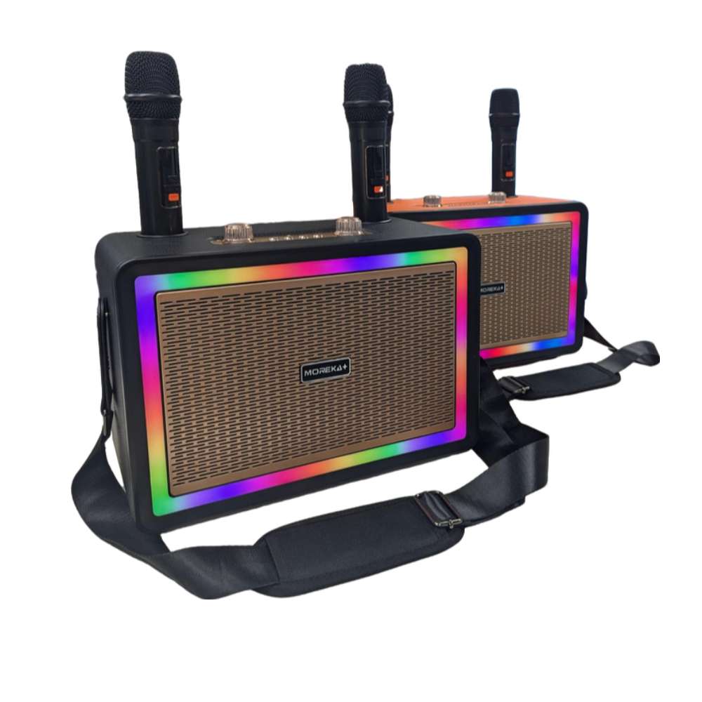 Karaoke Bluetooth FM dual microfonos 30W 3600 mAh RGB Moreka+ A15 - Imagen 1