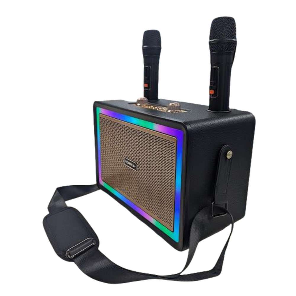 Karaoke Bluetooth FM dual microfonos 30W 3600 mAh RGB Moreka+ A15 - Imagen 6
