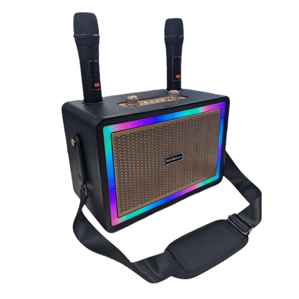 Karaoke Bluetooth FM dual microfonos 30W 3600 mAh RGB Moreka+ A15 - Imagen 7