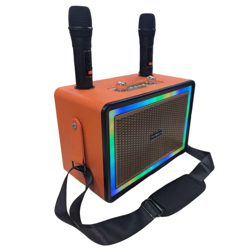 Karaoke Bluetooth FM dual microfonos 30W 3600 mAh RGB Moreka+ A15 - Imagen 8