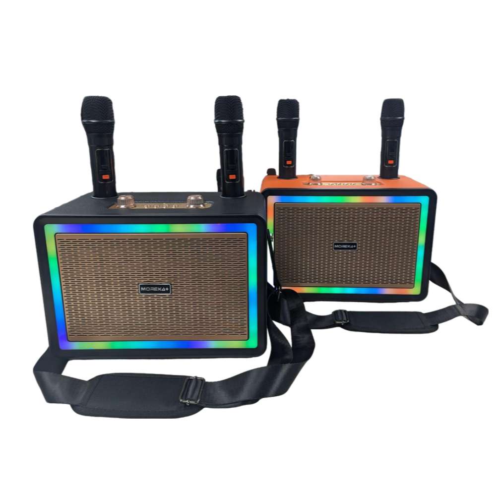 Karaoke Bluetooth FM dual microfonos 30W 3600 mAh RGB Moreka+ A15 - Imagen 10