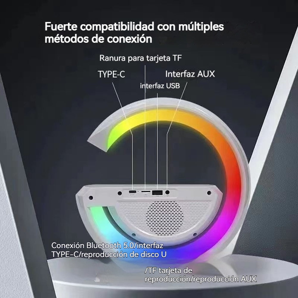 Lampara Cargador Altavoz Bluetooth Reloj despertador BT-3401 - Imagen 3