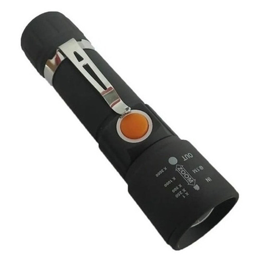 Lampara Táctica Recargable Usb Led 800l Clip Moreka M-616T - Imagen 1