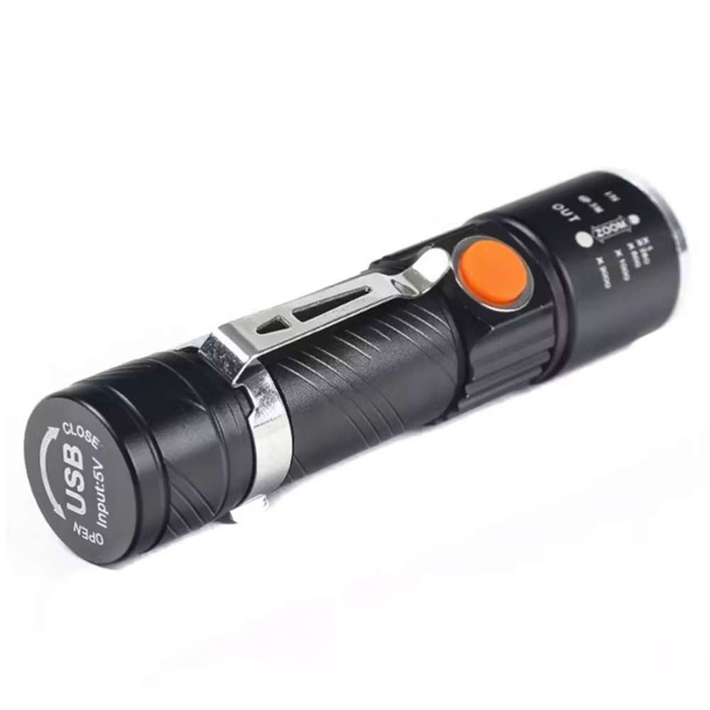 Lampara Táctica Recargable Usb Led 800l Clip Moreka M-616T - Imagen 2