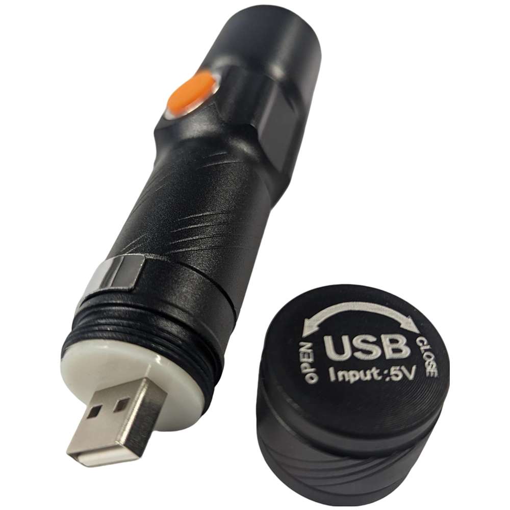 Lampara Táctica Recargable Usb Led 800l Clip Moreka M-616T - Imagen 5