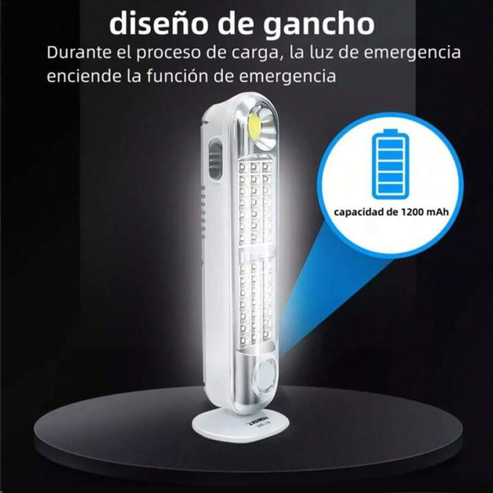 Lampara de Emergencia portátil Moreka MYJ-8683U 43 Leds recargable gancho pegable - Imagen 4