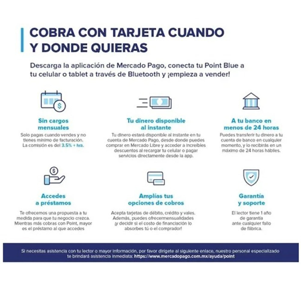 Point Blue Lector De Tarjetas Bluetooth Qr Gratis - Imagen 5