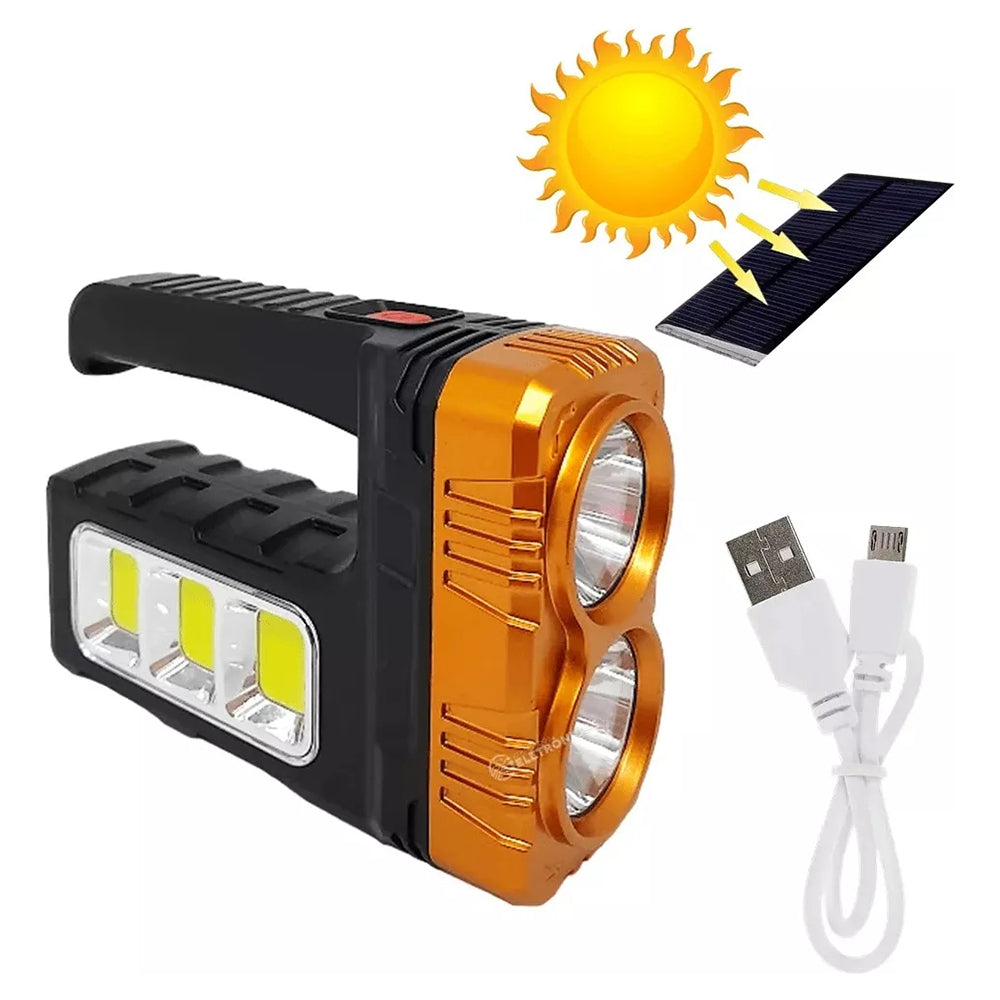 Linterna solar recargable de 4 Leds + COB 7701-B - Imagen 1
