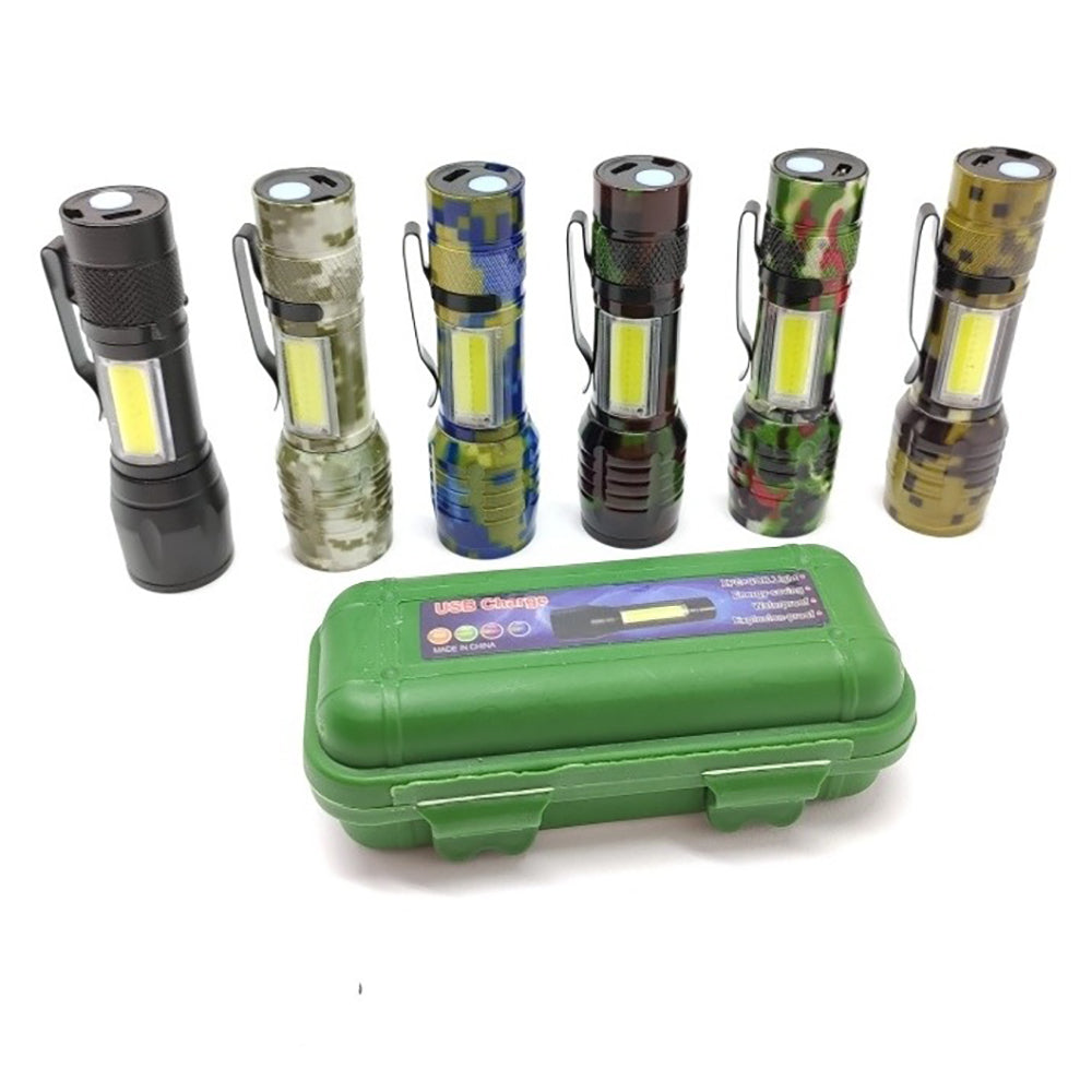 Lampara Táctica Camuflaje Usb Led 4000L COB + Clip Moreka SQ-535 - Imagen 2