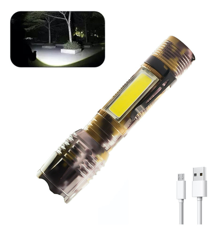 Lampara Táctica Camuflaje Usb Led 4000L COB + Clip Moreka SQ-535 - Imagen 8