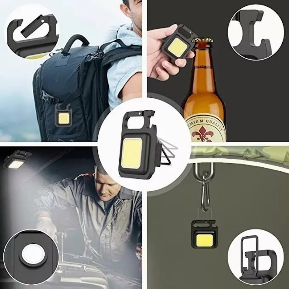 Lampara Mini 800 Lumens Iman Usb Tipo C Llavero Destapador Moreka LJ-058 - Imagen 2