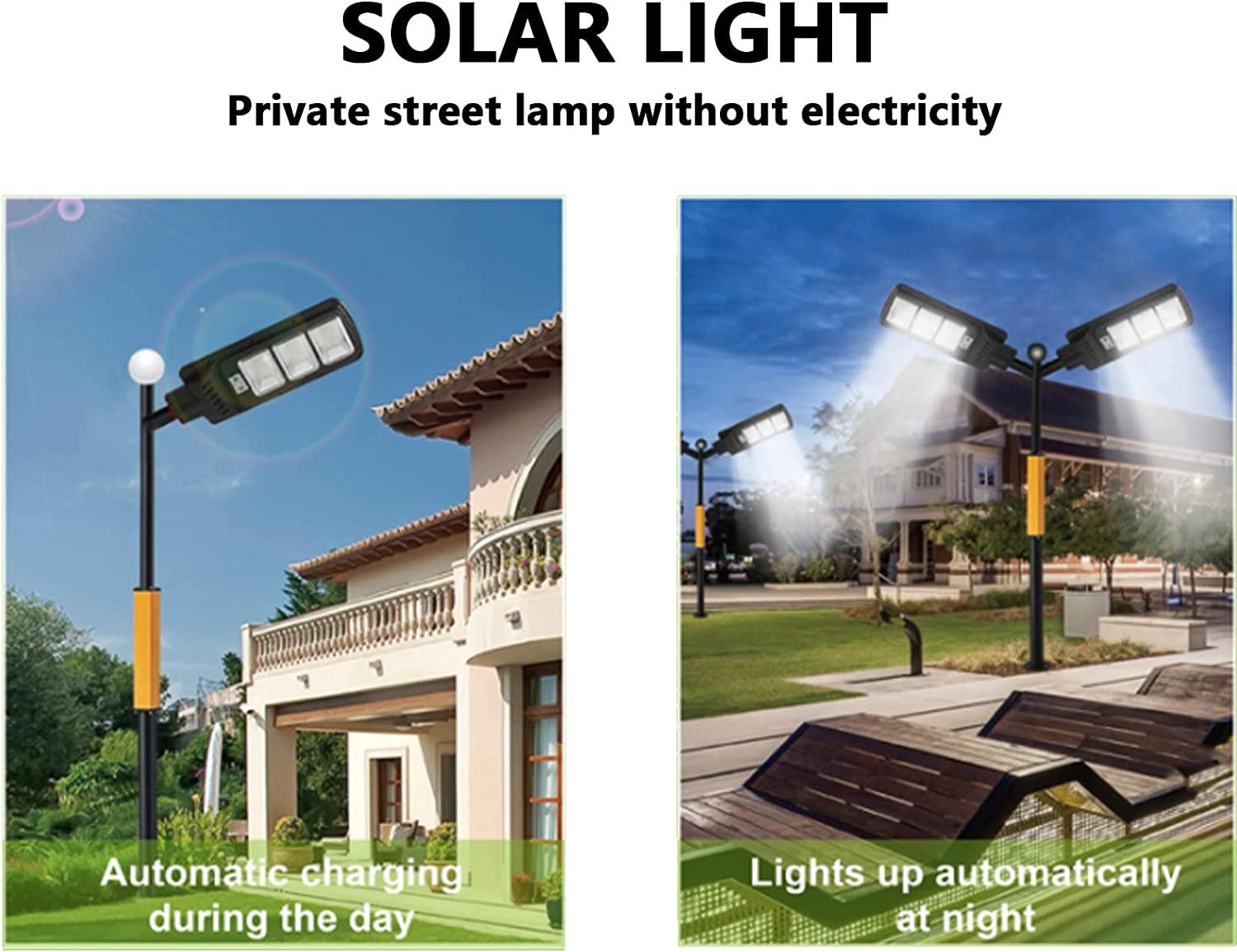 Luminaria Suburbana Alumbrado Publico Solar 400W con Sensor Movimiento GD-98400 - Imagen 6
