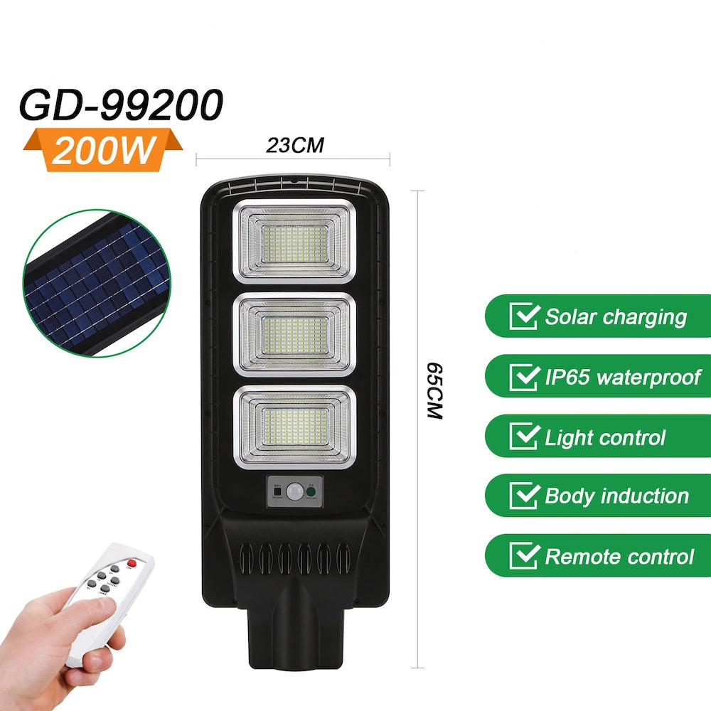 Luminaria Suburbana Alumbrado Publico Solar 200W con Sensor Movimiento GD-99200 - Imagen 2