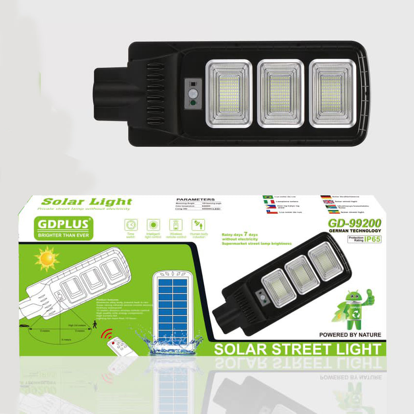 Luminaria Suburbana Alumbrado Publico Solar 200W con Sensor Movimiento GD-99200 - Imagen 3