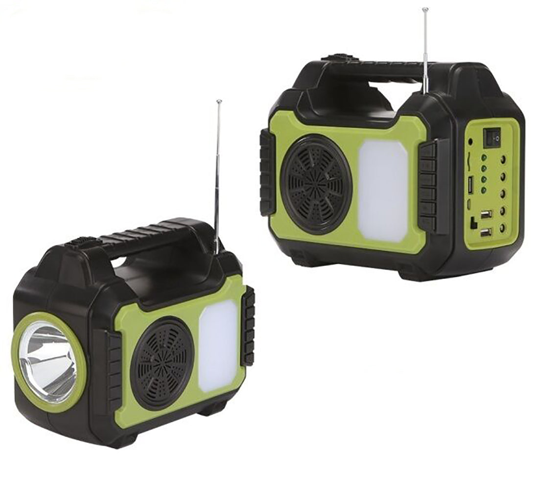 Mini Sistema Solar Radio FM 4 Focos Linterna Power Bank MOR-8072 - Imagen 2