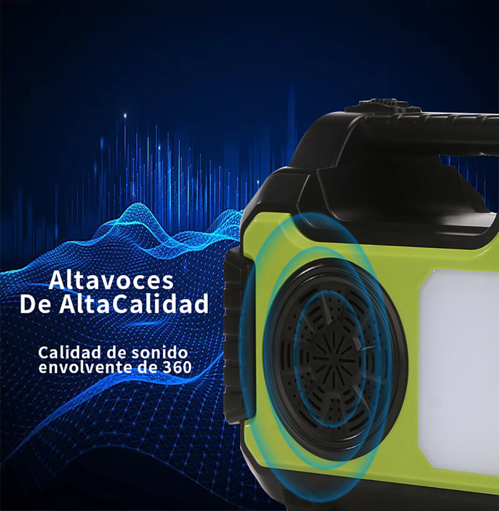 Mini Sistema Solar Radio FM 4 Focos Linterna Power Bank MOR-8072 - Imagen 3