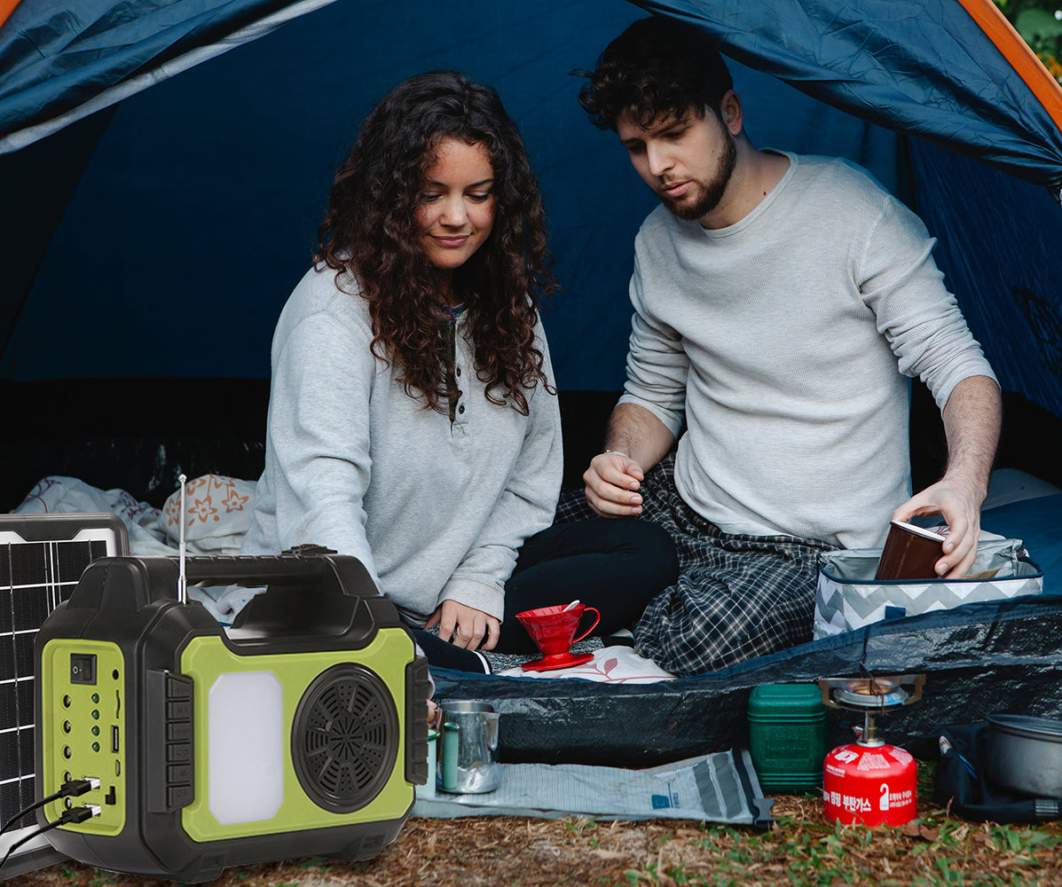 Mini Sistema Solar Radio FM 4 Focos Linterna Power Bank MOR-8072 - Imagen 5