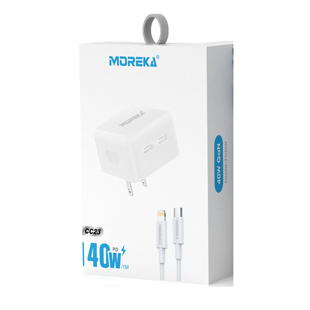 Turbo Cargador Moreka CC23 Puertos C C Cabe tipo IP 1M - Imagen 4