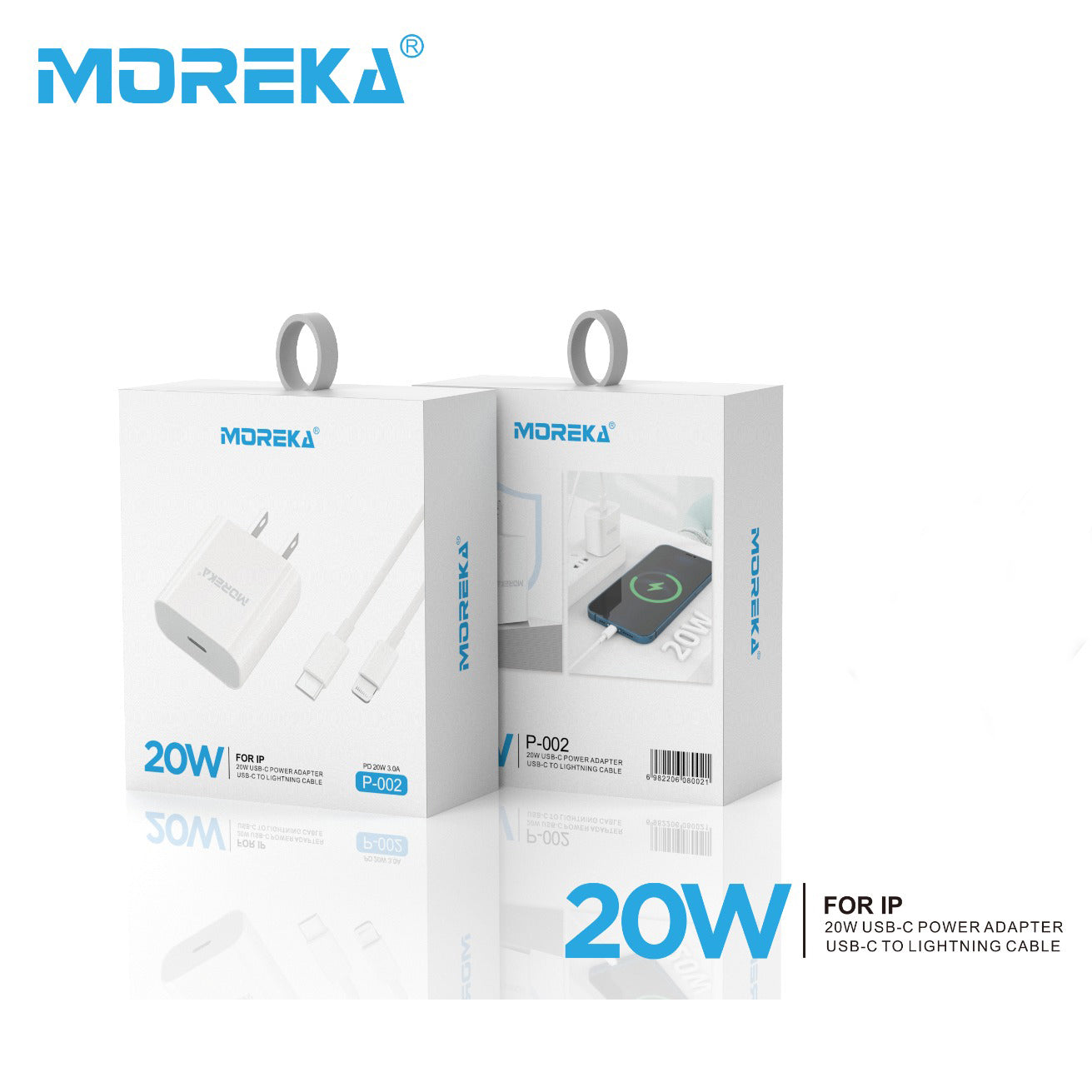 Cargador Tipo IP MOREKA P-002 20W, 3.1A Incluye Cable tipo IP - Imagen 2