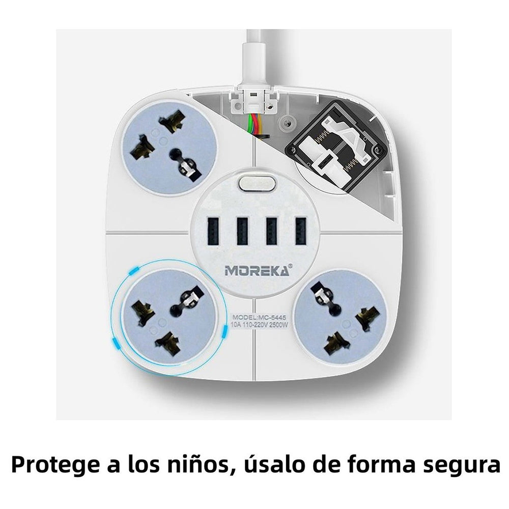 Multicontacto Circular 4 Conexiones 4 Puertos Usb Mc-5445 - Imagen 3