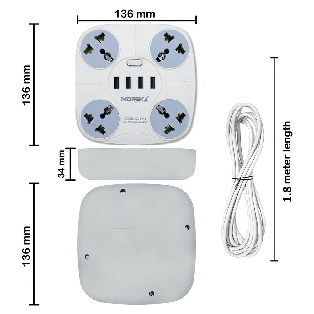Multicontacto Circular 4 Conexiones 4 Puertos Usb Mc-5445 - Imagen 5